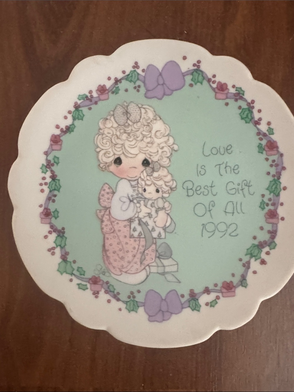 Precious Moments Pastel Purple & Mint Collectible Plate